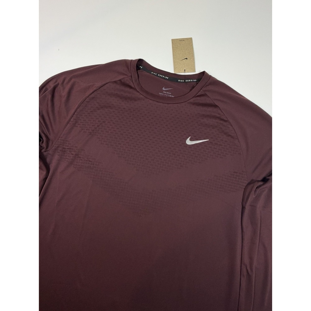 Nike Stride Dri-FIT ADV Men's L Running Long Sleeve Top Burgundy HV2702-652 NWT